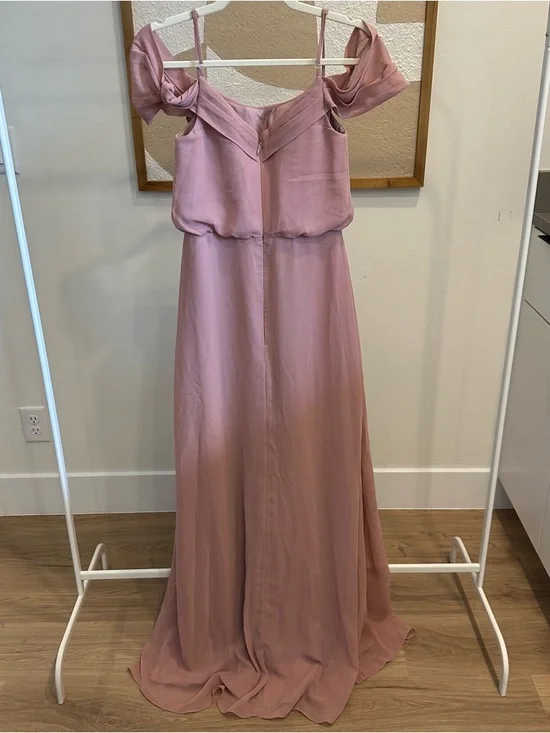 Off-Shoulder Dusty Rose Maxi Dress - Picture 3 of 3